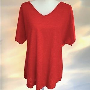 EILEEN FISHER ORANGE LINEN/COTTON SWEATER NWOT